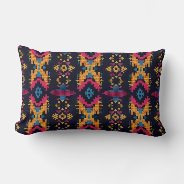 Coussin Rectangle Motif tribal sombre et audacieux (Recto)