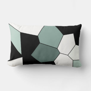 Coussin Rectangle Motif Turquoise vert noir blanc élégant