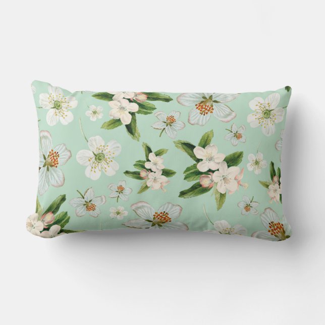 Coussin Rectangle Motif vintage de fleurs de printemps (Recto)