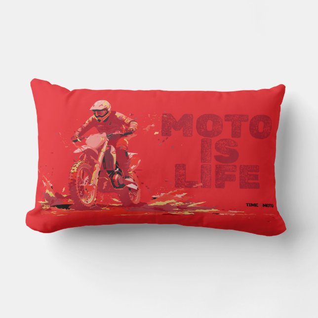 Coussin Rectangle Moto Is Life Throw Pillow (Recto)