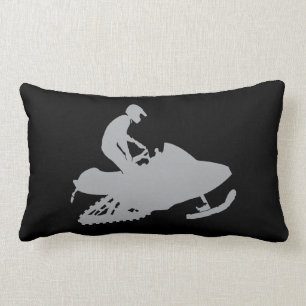 Coussin Rectangle Motoneige gris argenté