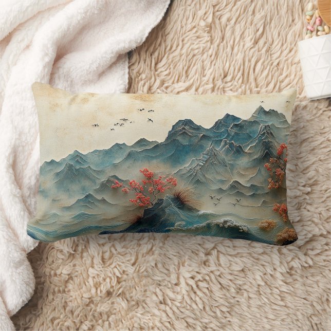 Coussin Rectangle Mountain & Sea Panorama, 2-Sided Design, (Couverture)