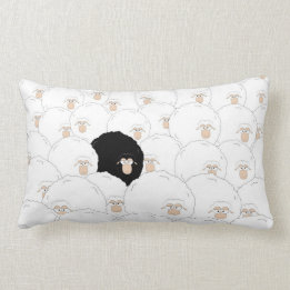 Coussin Rectangle Moutons noirs