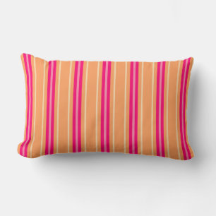 Coussin Rectangle Moyenne Siècle Moderne, Fuchsia Rose & Orange