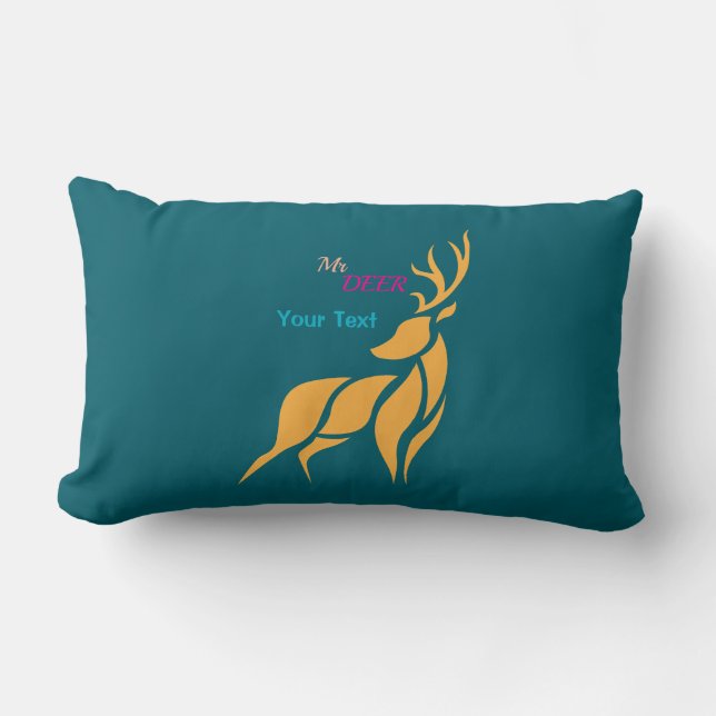 Coussin Rectangle Mr. Deer Graphic – Rustic Woodland Style (Recto)