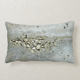 Coussin Rectangle Mur en béton criqué avec de petites pierres