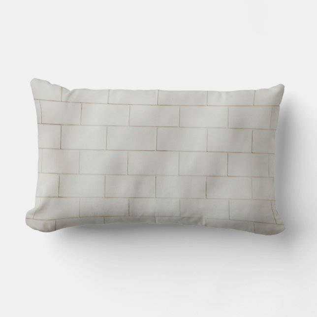 Coussin Rectangle Mur en brique blanche (Recto)