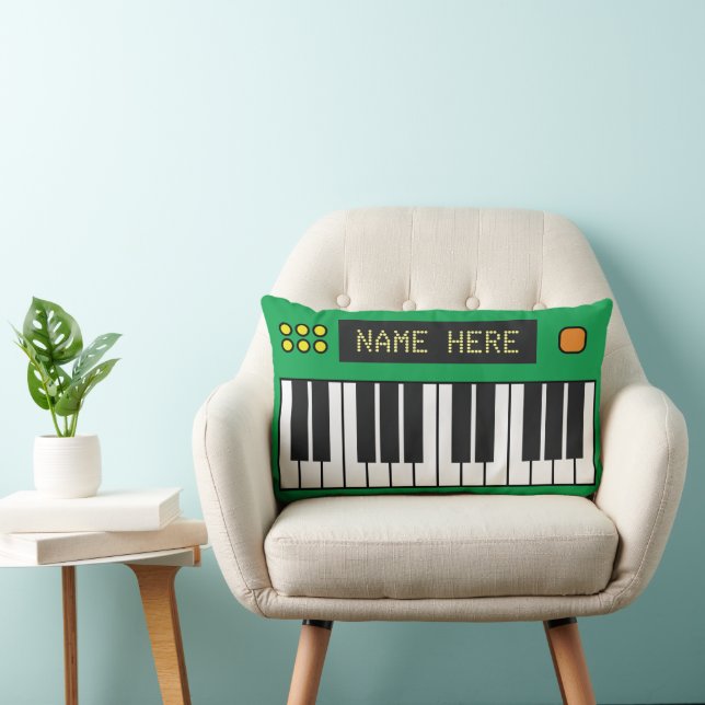 Coussin Rectangle Musique Clavier Vert Cool personnalisé (Chaise)