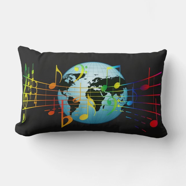 Coussin Rectangle Musique du monde entier, design populaire (Recto)
