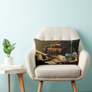 Coussin Rectangle Musique et Littérature par William Harnett, Beaux-