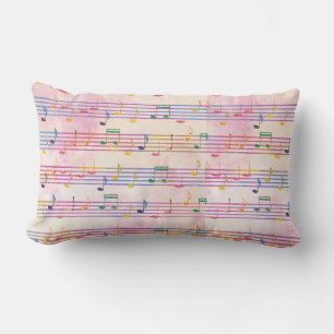 Coussin Rectangle Musique multicolore colorée Note musicienne