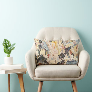 Coussin Rectangle Musique Vintage, Jazz Art Déco, Rhapsodie en Bleu