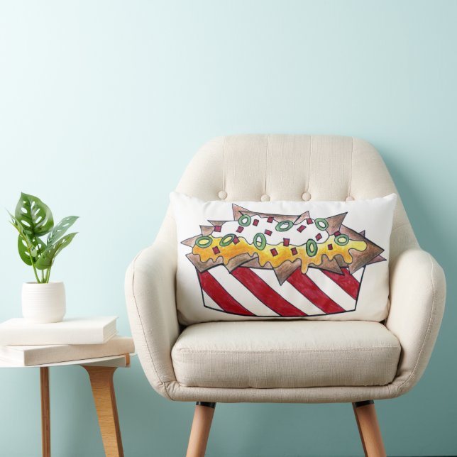 Coussin Rectangle Nacho Man Fromage Tortilla Nachos Drôle Nachos Nou (Chaise)