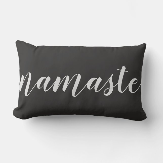 Coussin Rectangle Namaste calligraphie citation lombaire décorative  (Recto)