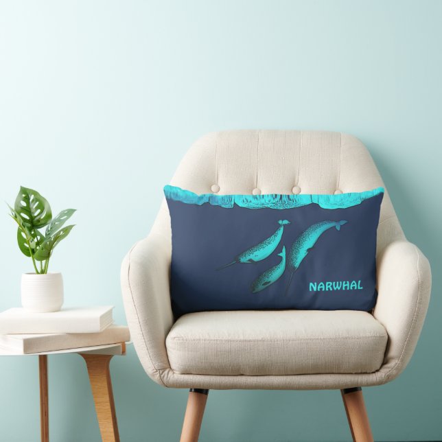 Coussin Rectangle Narval sous la glace (Chaise)
