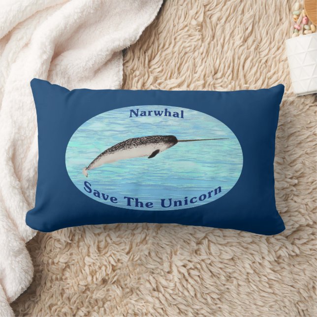 Coussin Rectangle Narwhal - Sauvez la Licorne (Couverture)