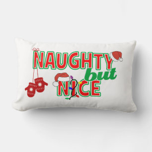 Coussin Rectangle Naughty mais Nice drôle Noël 2 côté