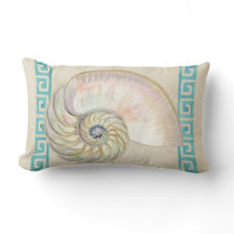 Nautilus Shell aquarelle grecque clé Damask plage
