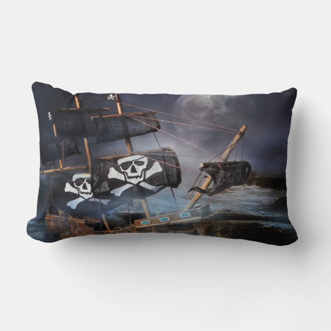 COUSSIN RECTANGLE NAVIRE PIRATE GHOST (Recto)