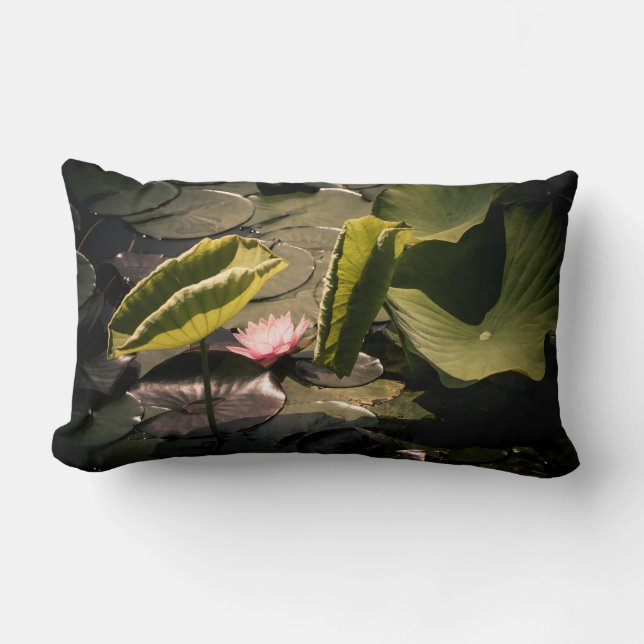 Coussin Rectangle Nénuphar rose (Recto)