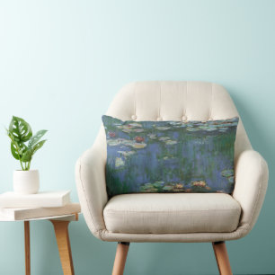 Coussin Rectangle Nénuphars de Claude Monet, Fleurs Vintages