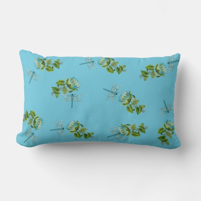 Coussin Rectangle Nénuphars et libellules (Recto)
