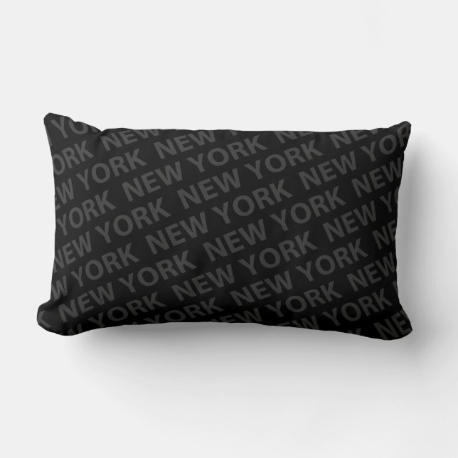 Coussin Rectangle New York Motif gris foncé (Recto)