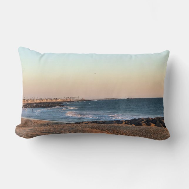 Coussin Rectangle Newport Beach at Sunset, Californie (Recto)
