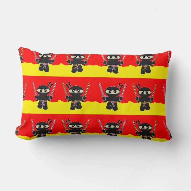 Coussin Rectangle Ninjas en colère (Recto)