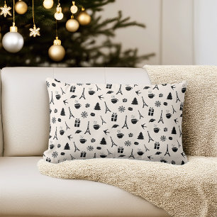 Coussin Rectangle Noël à Paris Motif