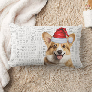 Coussin Rectangle Noël Amoureux des chiens Pembroke Welsh Corgi Holi