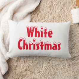 Coussin Rectangle "Noël blanc" rouge & blanc