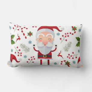 Coussin Rectangle Noël "Père Noël avec Holly"