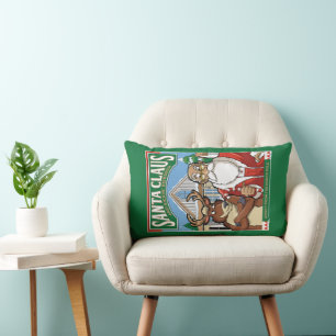 Coussin Rectangle Noël Père Noël & Kickin' Reindeer neige