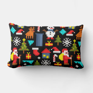 Coussin Rectangle Noël Pixel
