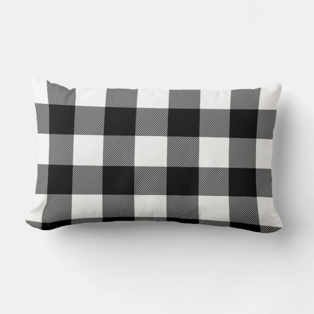Coussin Rectangle Noir, blanc (Recto)