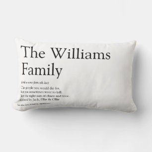 Coussin Rectangle Nom de famille Black and White Modern Fun