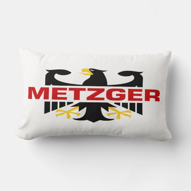Coussin Rectangle Nom de famille de Metzger (Recto)