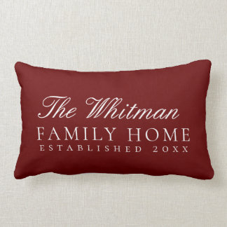 Coussin Rectangle Nom de famille Famille Famille Rouge Blanc