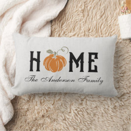 Coussin Rectangle Nom de famille personnalisé de la maison d'automne
