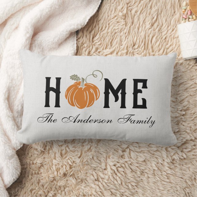 Coussin Rectangle Nom de famille personnalisé de la maison d'automne (Couverture)