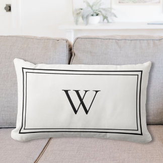 Coussin Rectangle Nom initial monogramme classique personnalisé