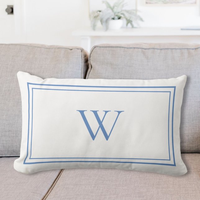 Coussin Rectangle Nom initial monogramme classique personnalisé (Créateur téléchargé)