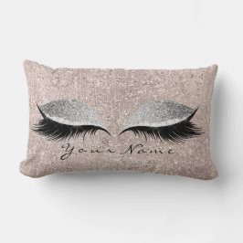 Coussin Rectangle Nom Parties scintillant en argent Black Eyes Libre