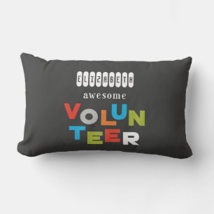 Coussin Rectangle Nom Personnalisé, Awesome Bénévole Appréciation