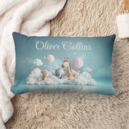 Coussin Rectangle Nom personnalisé Baby Zebra avec tous ses amis