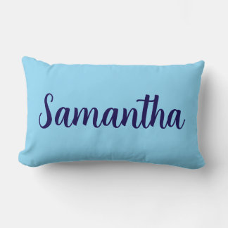 Coussin Rectangle Nom personnalisé bleu - Personnalisé