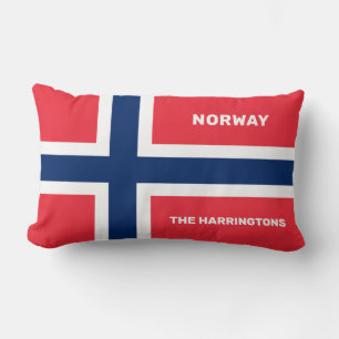 Coussin Rectangle Nom personnalisé et texte Indicateur norvégien