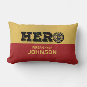 Coussin Rectangle Nom personnalisé, héros pompier