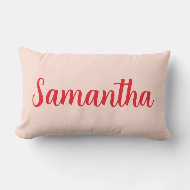 Coussin Rectangle Nom personnalisé rouge - Personnalisé (Recto)